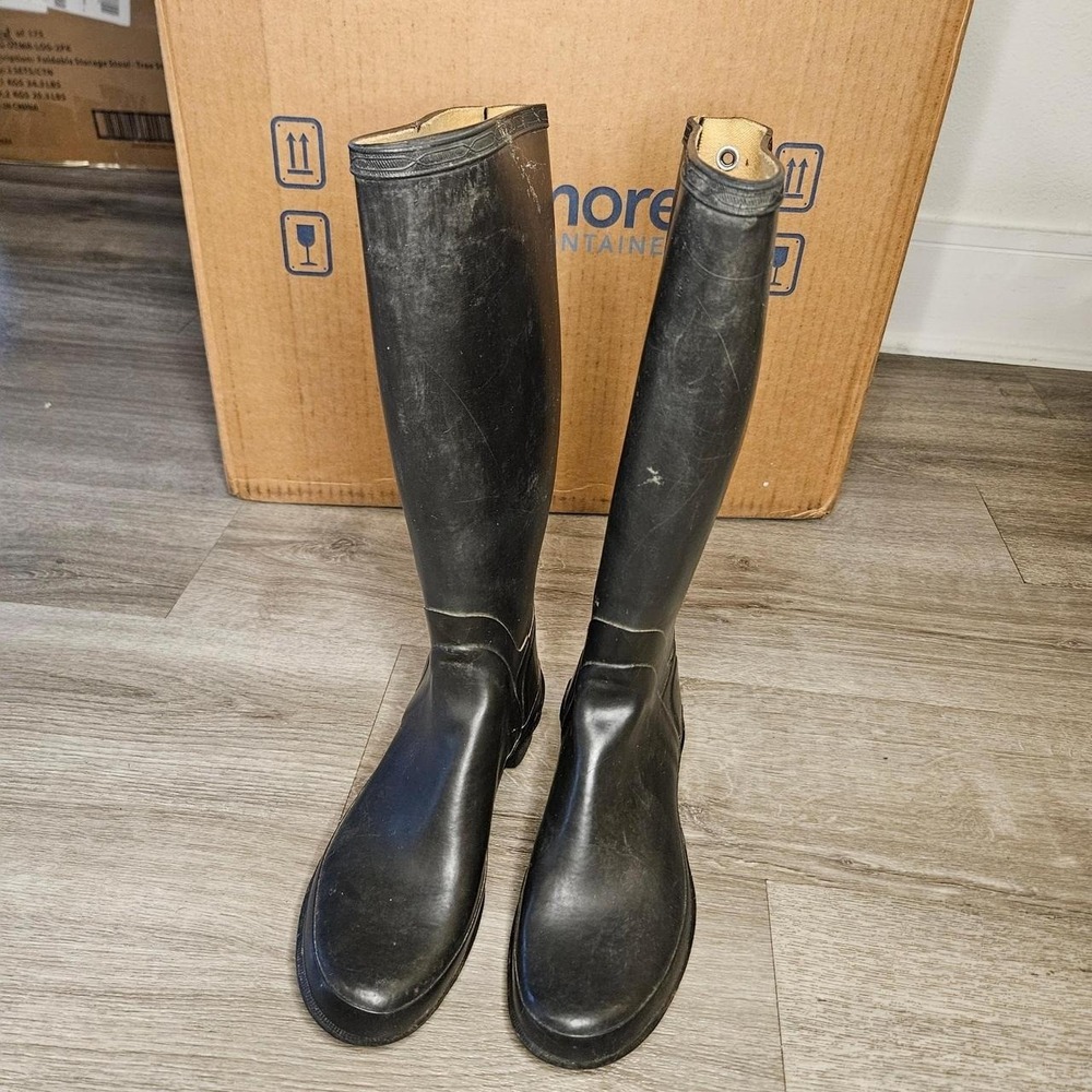 US Royal rubber rain hunting boots US Made size 6 Womens black tall